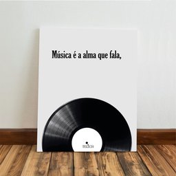 Kit 3 Quadro Decorativo Musica Clássica Retro Disco Moderno 40x28cm - 5