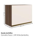 Ver imagem 3 de Armario Aereo Basculante MDF 60 cm Kali 166771 Carvalho Toq Off White Nicioli