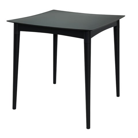 Mesa Tramontina Diana Preta 70cm em Polipropileno com Pés de Madeira