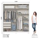 Ver imagem 3 de Guarda Roupa Solteiro 2 Portas Deslizantes 3 Gavetas Verg D239 Branco - Henn