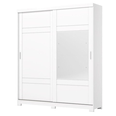 Guarda Roupa Solteiro 2 Portas Deslizantes 3 Gavetas Verg D239 Branco - Henn