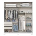 Ver imagem 2 de Guarda Roupa Solteiro 2 Portas Deslizantes 3 Gavetas Verg D239 Branco - Henn