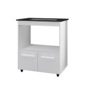 Ver imagem 3 de Balcão Cooktop Elisa 75cm 2 Portas para Cozinha com Espaço de Forno Cor:branco;tamanho:5 Bocas