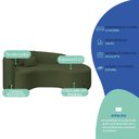 Ver imagem 4 de Divã Recamier Curvo Sala de Estar Recepção Inglaterra 200cm Pés Metal Preto Lado Direito Linho Verde
