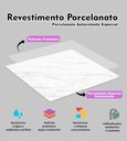 Ver imagem 2 de 10 Placas Revestimento Porcelanato Mármore Branco Rajado Laminado 25x25cm