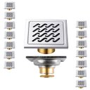 Ver imagem 1 de Ralo Inox 10x10 Lavabo Kit 14 Uni Higienico Anti Odor Anti Inseto Casa Quintal Box Banheiro Varanda