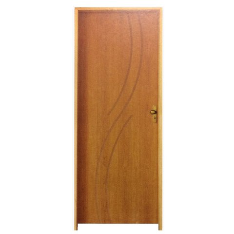 Kit Porta de Madeira Semi-oca Concept 9 Rodam Padrão Imbuia - Lado Esquerdo - 2.10 (a) X 0.72 (l)