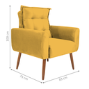 Ver imagem 2 de Jogo de Poltronas Decorativas Emma Veludo Amarelo