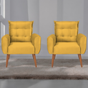 Ver imagem 1 de Jogo de Poltronas Decorativas Emma Veludo Amarelo