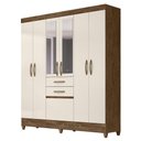 Ver imagem 1 de Guarda Roupa 7 Portas com Espelho New Mafra Castanho Wood Baunilha 897391 Moval
