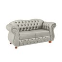 Ver imagem 1 de Sofaá Chesterfield Merlo 2 Lugares 2,30 - Veludo Cinza Prata / Decoração, recepção, sala tv estar