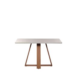 Conjunto de Jantar Mesa com Vidro Avena 4 Cadeiras Ella - Canella C/ Off White - 2