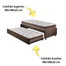 Bicama Box Solteiro Suede Marrom 88x188 com Dois Colchões Classic Molas Ensacadas Anjos - 6
