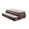 Bicama Box Solteiro Suede Marrom 88x188 com Dois Colchões Classic Molas Ensacadas Anjos - 8