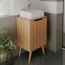 Ver imagem 1 de Gabinete para Banheiro Branco com 1 Porta Bn3641 Tecnomobili Cor: Amêndoa