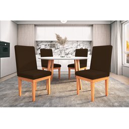Cadeira de Jantar Reforçada Estofada - Balaqui Decor Cor:Marrom - 2