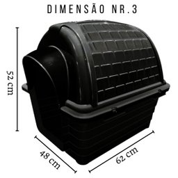 Casa Plástica Iglu N3 Preta da Furacão Pet - 2