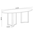 Ver imagem 5 de Mesa de Jantar 8 Lugares Orgânica Elipse Tampo com Vidro 218cm Monet D05 Off White - Lyam Decor