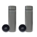 Ver imagem 1 de Kit 2 Garrafa Térmica Aço Inox Termômetro Digital Led 500ml Cinza
