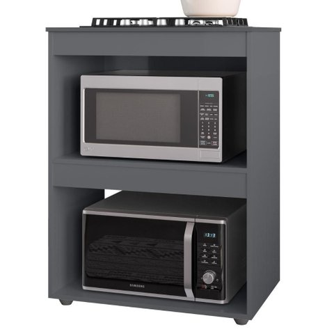 Balcao com Tampo para Forno e Cooktop 75 Cm Adriana Cinza Reajl