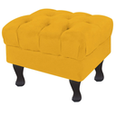Ver imagem 2 de Puff Recamier Retrô Luis Xv Suede Amarelo - 50 cm