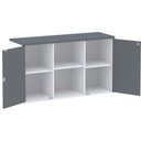 Ver imagem 3 de Armário Baixo Credenza PE25 Pandin 121,50 cm (largura) em MDP Cor Branco e Grafito com Dois Nichos