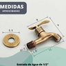 Torneira Parede Banheiro Jardim Lavabo Latão Curta Bronze Vintage - 2