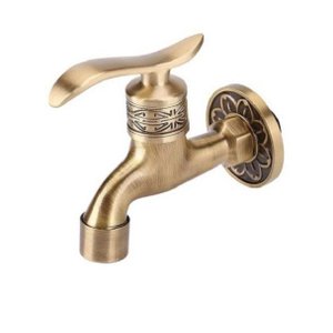 Torneira Parede Banheiro Jardim Lavabo Latão Curta Bronze Vintage