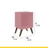 Mesa de Apoio Lateral Retrô 40 x 57 x 35 Cm MDP Rosa - ClickLar - 3