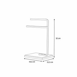 Suporte Porta Toalha de Rosto Duplo para Bancada de Banheiro Base de Madeira - ÉdeCasaMóveis                                                    - 3