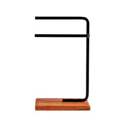 Suporte Porta Toalha de Rosto Duplo para Bancada de Banheiro Base de Madeira - ÉdeCasaMóveis                                                    - 8