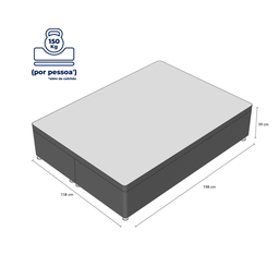 Base Box Queen 39x158x198cm com Baú Ortobom - 3
