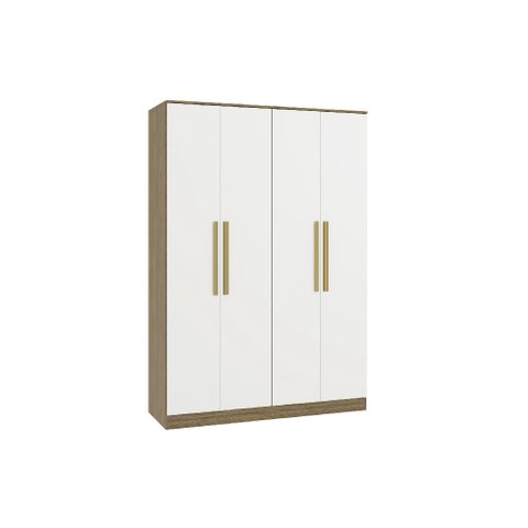 Guarda Roupa Closet Modulado Componível 4 Portas Modulado Adapt N536 Kappesberg- Nogueira/branco