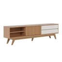 Ver imagem 2 de Rack para Tv até 75 Pol 1 Porta Ripada 200x55cm Veneza Freijó Off White