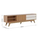 Ver imagem 3 de Rack para Tv até 75 Pol 1 Porta Ripada 200x55cm Veneza Freijó Off White