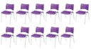 Ver imagem 2 de Cadeira Iso Base Branco Igreja, Escola, Escritório - Violeta Kit 11 Peças