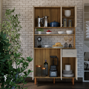 Ver imagem 3 de Armário de Cozinha Organizador com Pés Retrô e Bancada 6 Portas  Off White