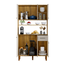 Ver imagem 6 de Armário de Cozinha Organizador com Pés Retrô e Bancada 6 Portas  Off White