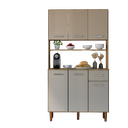 Ver imagem 4 de Armário de Cozinha Organizador com Pés Retrô e Bancada 6 Portas  Off White