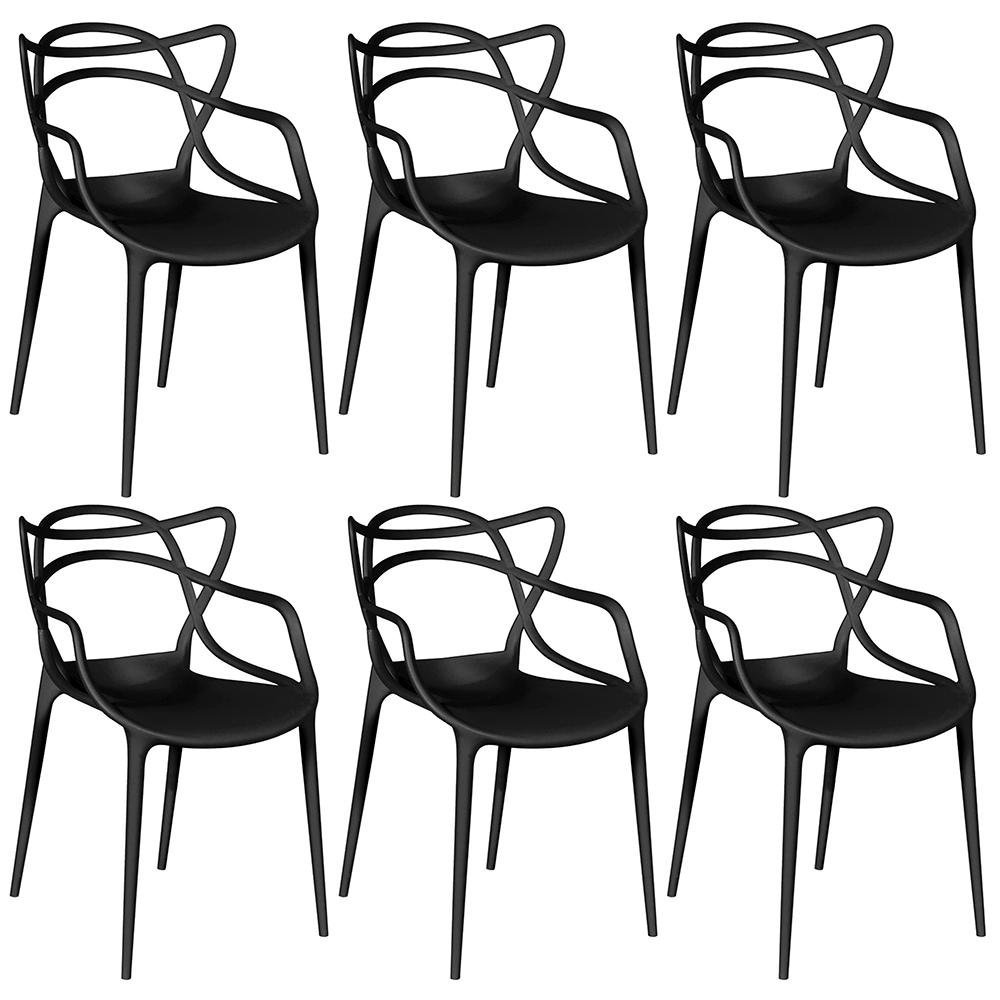 Kit 6 Cadeiras Allegra - Preto