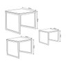 Trio Mesa Lateral Industrial Isabella Tampo Amendoa Base Ferro Off White - 3