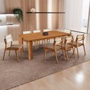 Ver imagem 1 de Conjunto de Jantar Nala 8 Lugares Tampo em MDF Cadeiras Eva Premium Imbuia 220cm Mobillare