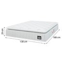 Ver imagem 3 de Cama Box Colchão Casal Espuma D45 Lazio Pillow Top 138x188x67cm Branco Linho Hellen Branco