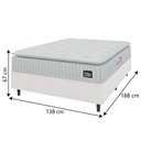 Ver imagem 4 de Cama Box Colchão Casal Espuma D45 Lazio Pillow Top 138x188x67cm Branco Linho Hellen Branco