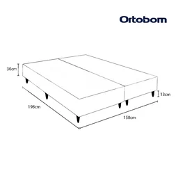 Base Box Sommier Queen Camurça Ortobom 30x158x198cm - 2