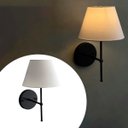 Ver imagem 3 de Arandela de Parede Clássica Alumínio com Cúpula Tecido Algodão Ref 19