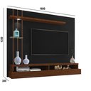 Ver imagem 3 de Painel TV até 55'' Com Led, Nichos e Prateleiras:Preto/Canela