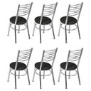 Ver imagem 5 de Conjunto 6 Cadeiras para Sala de Jantar Tradicional Cromado/Preto
