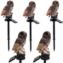 Ver imagem 1 de Coruja Solar Luminaria Kit 5 Uni Iluminaçao Led Decoraçao Quintal Varanda Casa Jardim Resistente