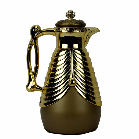Elegante Garrafa Térmica Bege com Detalhes Dourado 700ml Prime Home Decor 36551